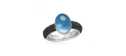 ANILLO DROP PAVE AZUL