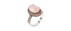 ANILLO SUNFIELD PAVE CO&Ntilde;AC CUARZO ROSA