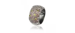 ANILLO SUNFIELD PAVE MARRON7VERDE