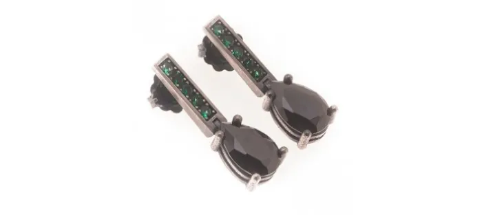 PENDIENTE FALLEN BICOLOR VERDE