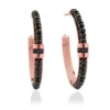 PENDIENTES ADA NEGRO EN PLATA ROSA
