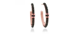 PENDIENTES ADA NEGRO EN PLATA ROSA