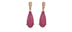 PENDIENTES AMAZON ROJO EN PLATA ROSA