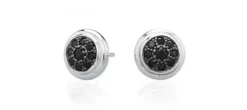 PENDIENTES BOTON ZIRCONITAS NEGRAS