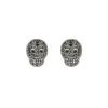 PENDIENTES RAIVE BOTON CALAVERA MARRON