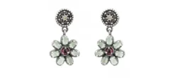 PENDIENTES RAIVE BOTON FLOR GRANATE