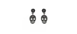 PENDIENTES RAIVE CALAVERA COLGADA NEGRA