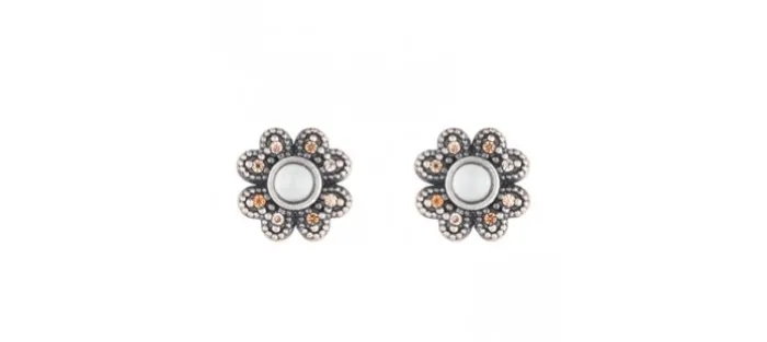 PENDIENTES SUNFIELD FLOR CALCEDONIA