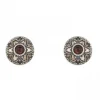 PENDIENTES SUNFIELD MANDALA GRANATE