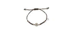 PULSERA MACRAM&Eacute; CIRCONITA BROWN Y CAVA