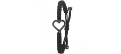 PULSERA CORAZON BRILLANTES NEGROS