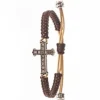 PULSERA CROSS BROWN XL