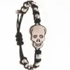 PULSERA SKULL BRILLANTES MARRONES