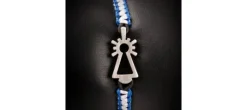 PULSERA VIRGEN NYLON BLANCA/AZUL