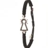 PULSERA VIRGEN NYLON CON BRILLANTES NEGROS