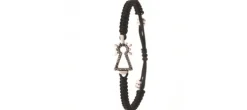 PULSERA VIRGEN NYLON CON BRILLANTES NEGROS