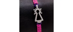 PULSERA VIRGEN NYLON ROSA/MORADA