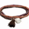 PULSERA ZEN MARRON Y ROJO